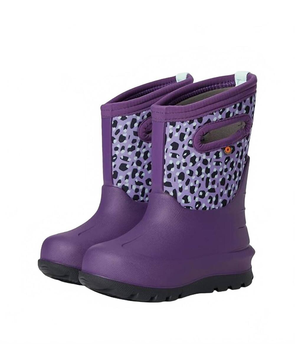 NEW BOGS kids' neo classic joyful jungle boot in purple multi